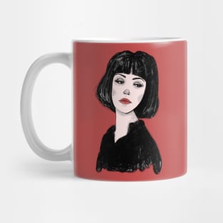 The Mysterious Dark Haired Lady Sketchbook Girl Drawing Mug